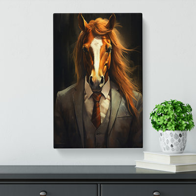 Pony In A Suit No.4 - Wrapped Canvas