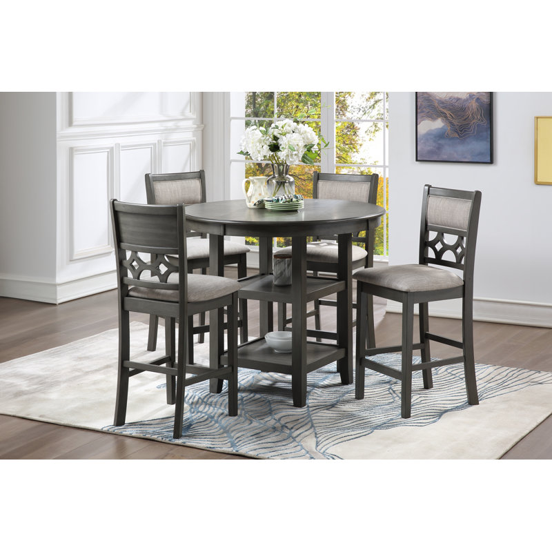 Nahunta 4 - Person Four Leg Dining Set, 36"H x 42"L x 42"W, Gray