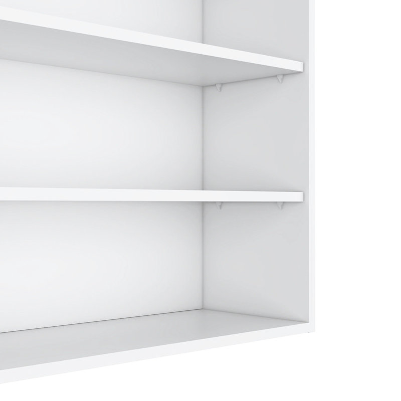 Wall Cabinet With Open Storage, White