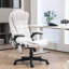 Fauteuil de bureau à 6 points de massage vibrant avec chaleur, fauteuil de bureau en lin à dossier haut avec dossier inclinable, accoudoirs rembourrés et télécommande-356827117