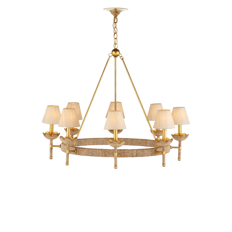 Vichy 8 - Light Dimmable Wagon Wheel Chandelier