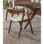 Mid-Century Modern 2-Piece Side Chairs, Padded Seats & Backs, Curved Panel Back in Walnut & Beige