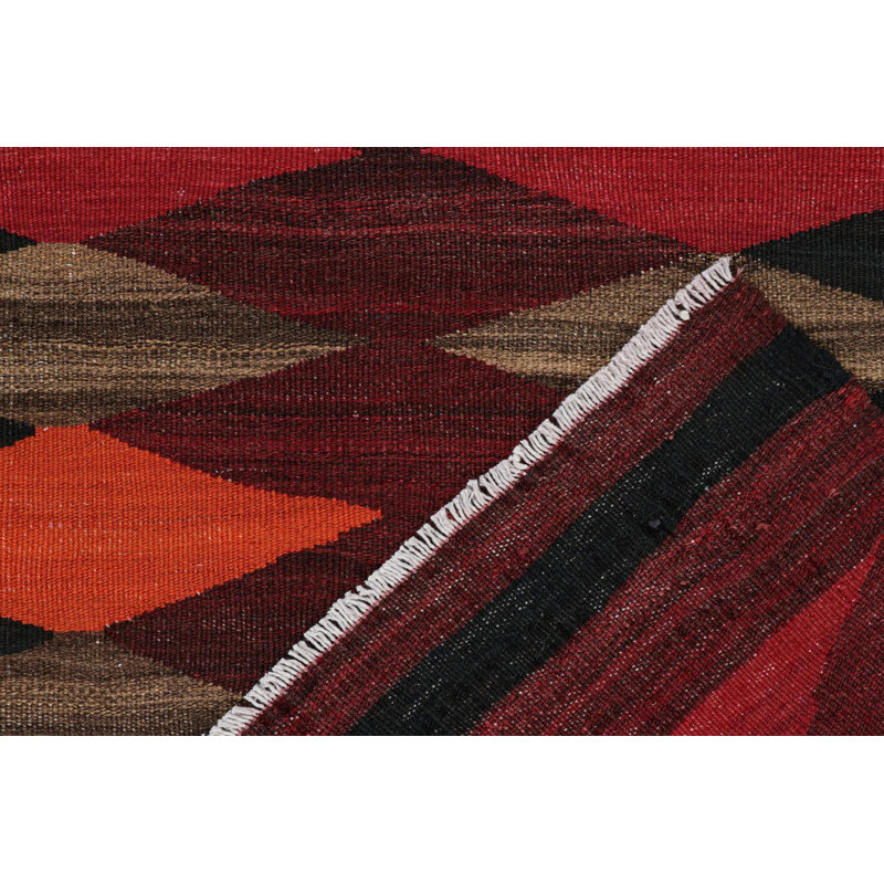 Vintage Persian Karadagh Tribal Kilim In Polychromatic Diamonds By Rug & Kilim