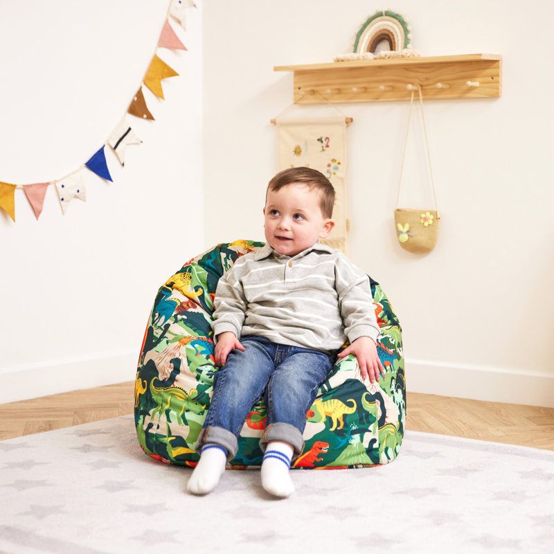 Kids Rainbow Print Classic Bean Bag, Dinosaur (Dark)