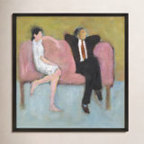 The Pink Couch By Simon Schneiderman - Framed Wall Art