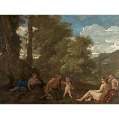 «Nymphs And A Satyr», reproduction d'affiche par Nicolas Poussin (36 x 24) # 50694