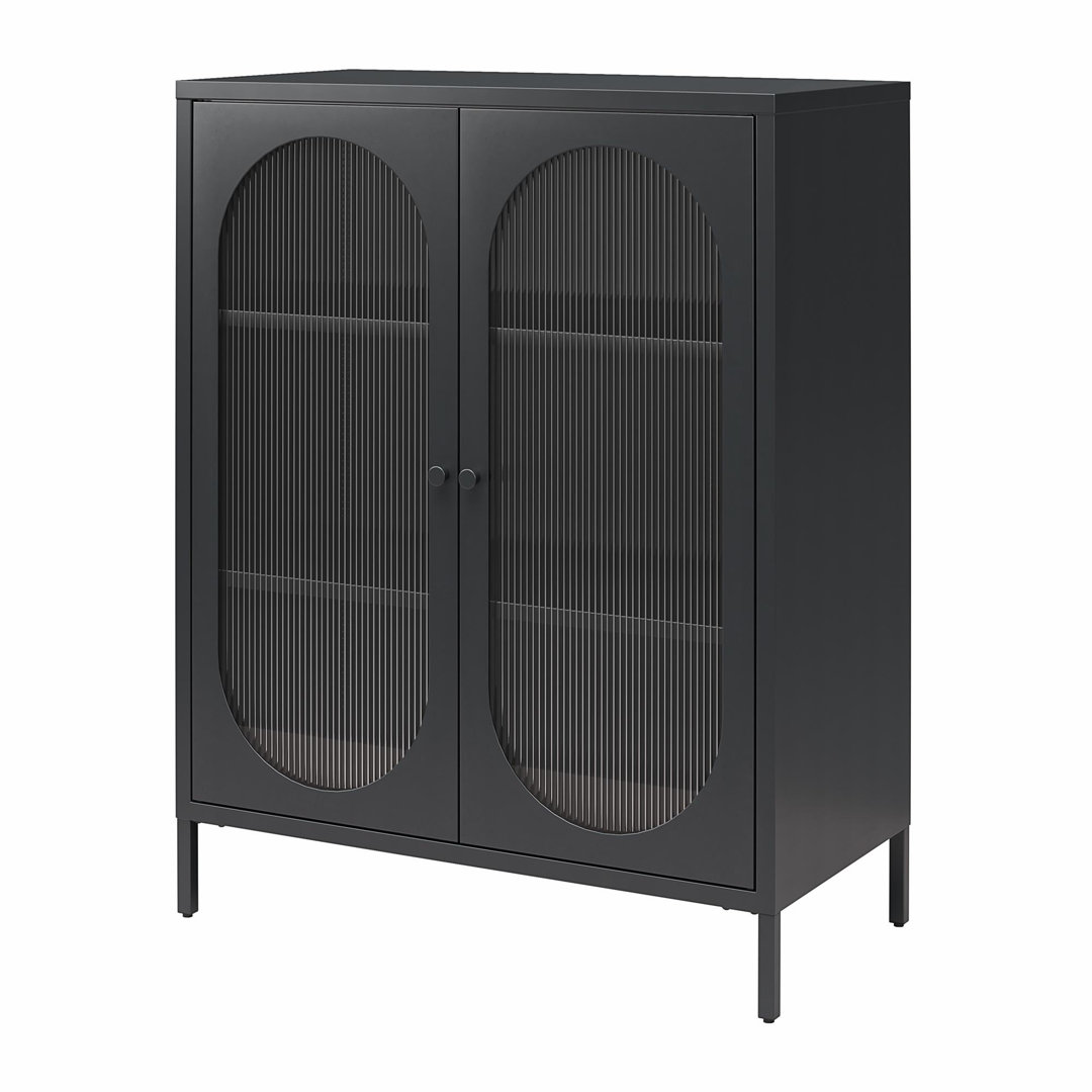 Luna Acc Cab 2D Fluted Glass Met