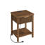 Ensemble de 2 tables de chevet cannelées avec station de charge, table de chevet moderne avec tiroirs et casiers ouverts, table d'appoint de style Mid-Century avec ports USB de type C pour la chambre à coucher, le salon et les petits espaces