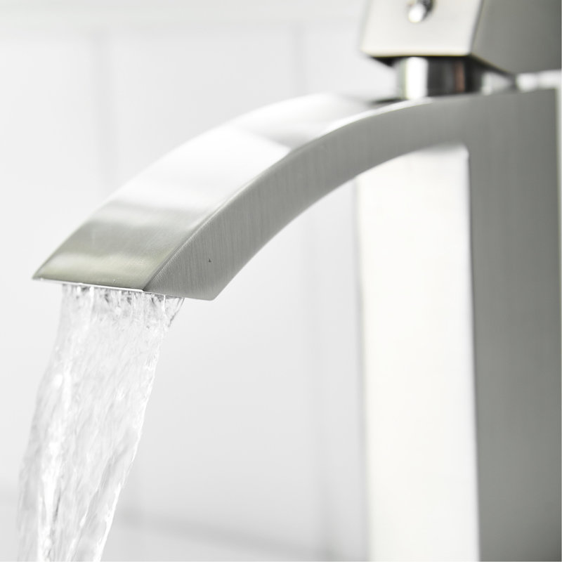 Brushed Nickel Bathroom Sink Faucet - Manual And Handle Modern In Deck-Mounted Aluminium Alloy