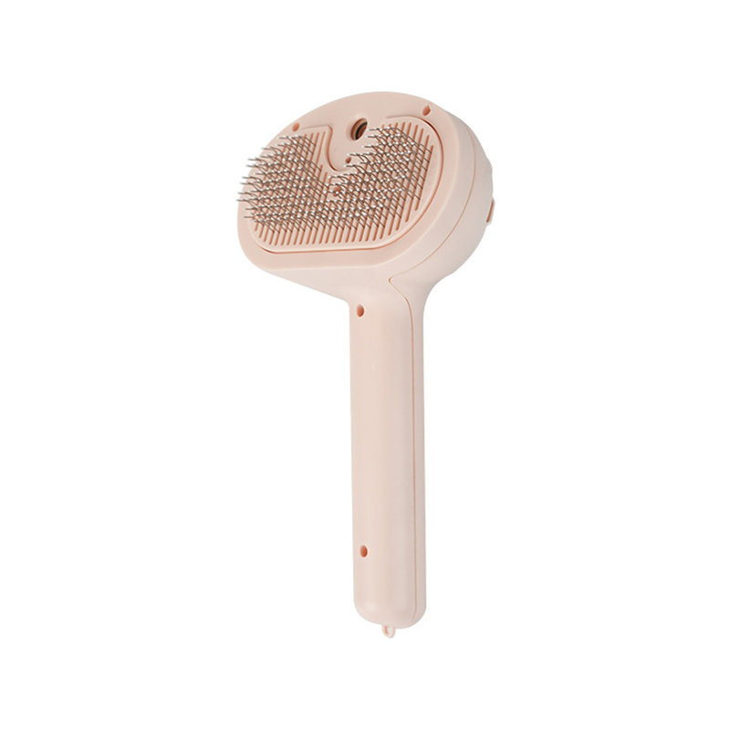 Steam Cat Brush Pet Hair Cleaning Misting Combcat Brushes For Indoor Cats, Pink