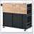 Kitchen Island with Power Outlet,Kitchen Storage Island with Drop Leaf and Rubber Wood-249072547