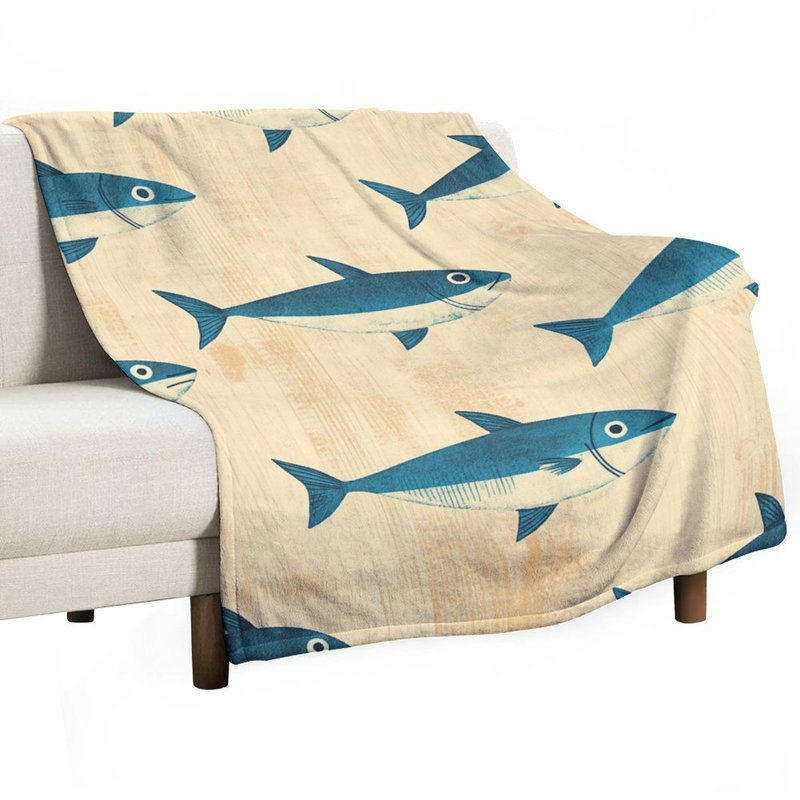 Jeté en flanelle de luxe Bluefish, 30 po x 40 po