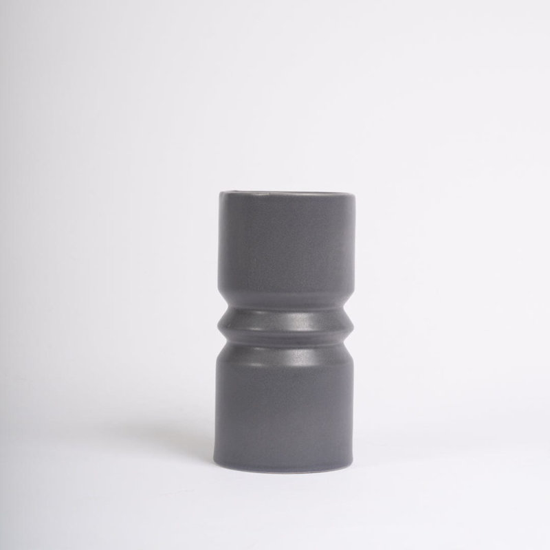 Nellija Ceramic / Porcelain Table Vase, 25" H x 13" W x 13" D, Grey