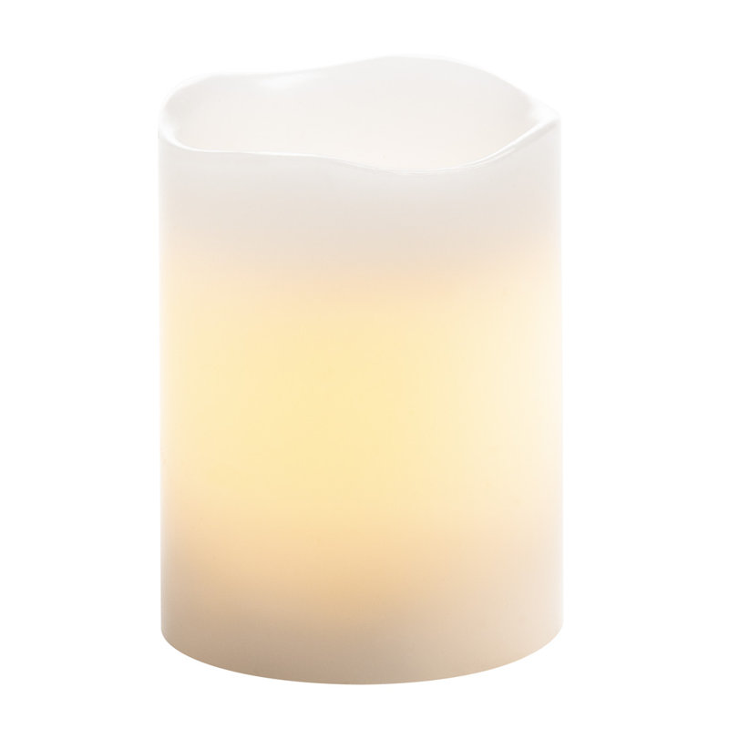 Bougie cylindrique sans parfum, H 4 po x l 3 po x P 3 po, Blanc