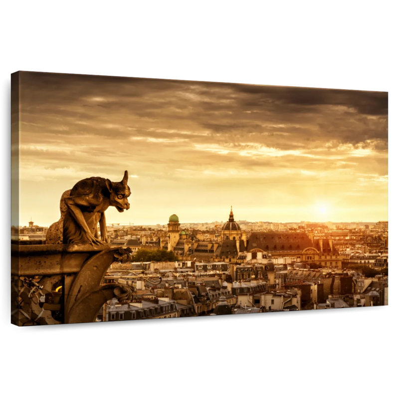Sireci Gargoyle Over Paris, 20" H x 30" W