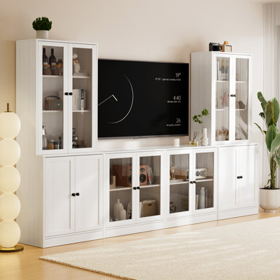 110" Wide Media Center With Bookcases For Tv Stand Up To Tv