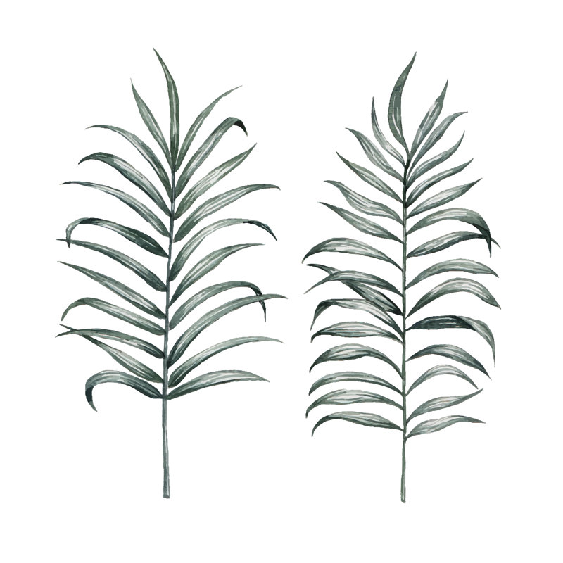 «Silk Palm» par Sukontapla777 - Peinture sur toile tendue, H 36 po x l 36 po