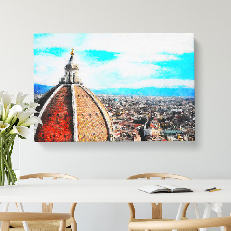 Florence Skyline With Cathedral - Wrapped Canvas Painting, 50cm H x 76cm W x 3cm D
