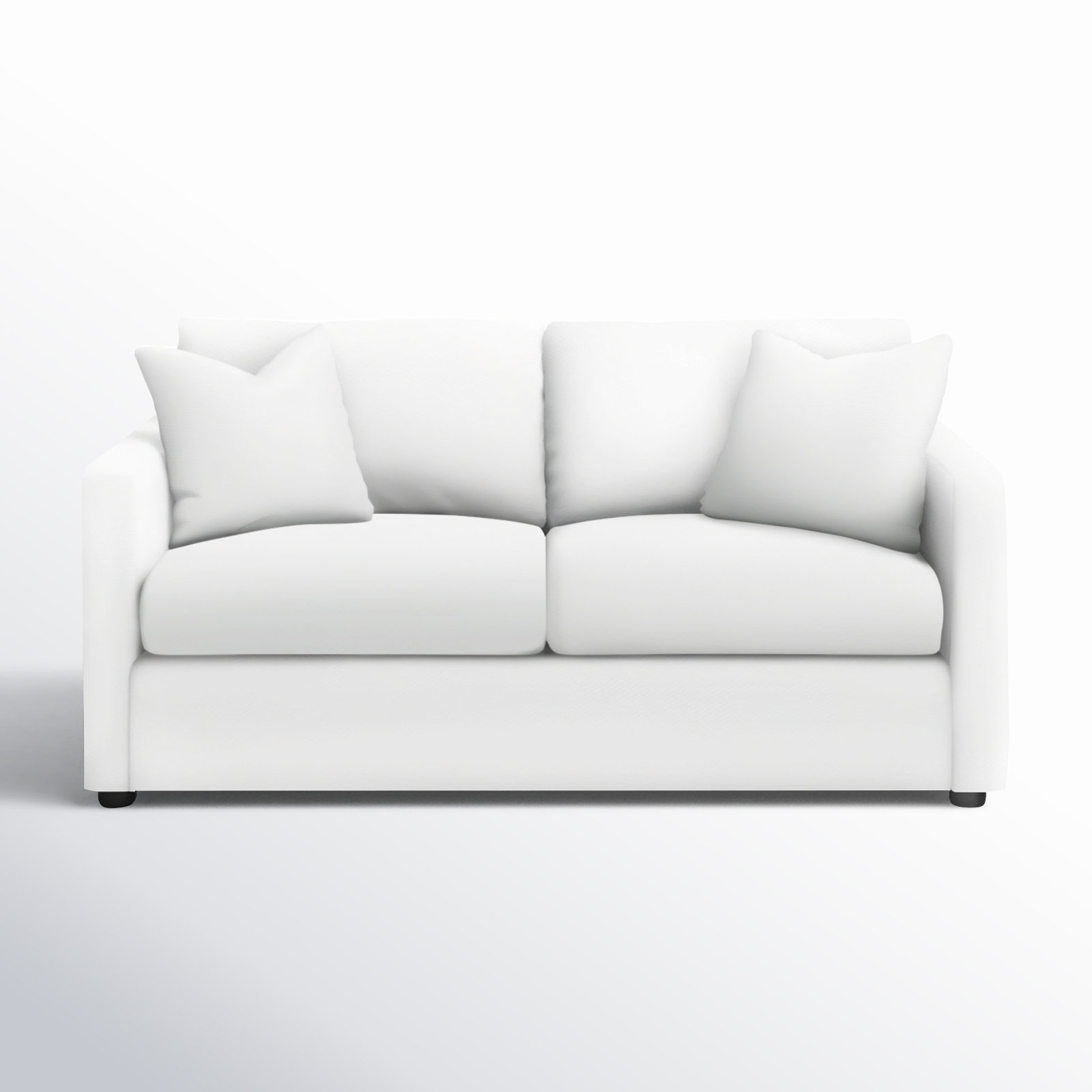 Godwin 67'' Upholstered Loveseat, Classic Bleach White Twill