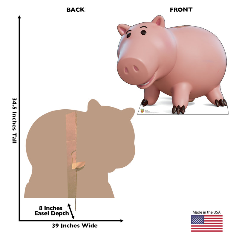 3ft Pink Cardboard Standup of Hamm from Toy Story 4