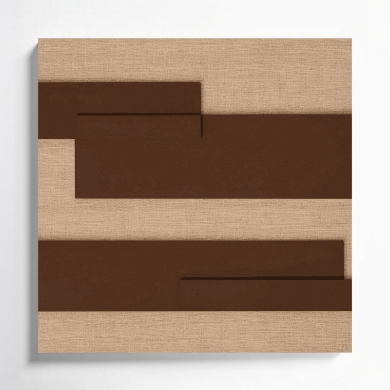 Minimalisme 61, art mural sur toile brune, H 32 po x l 32 po