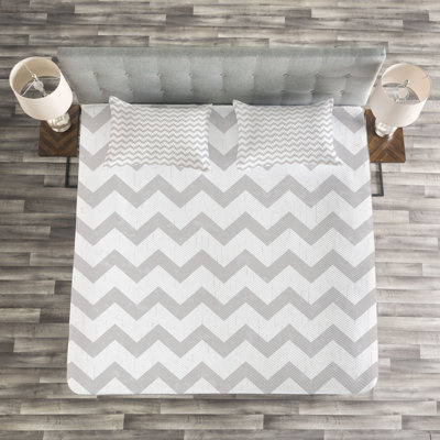 Adreona Grey/White Microfibre Bedspread Set