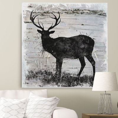 « birchbark cerf » par carol robinson, reproduction d’art sur toile tendue encadrée
