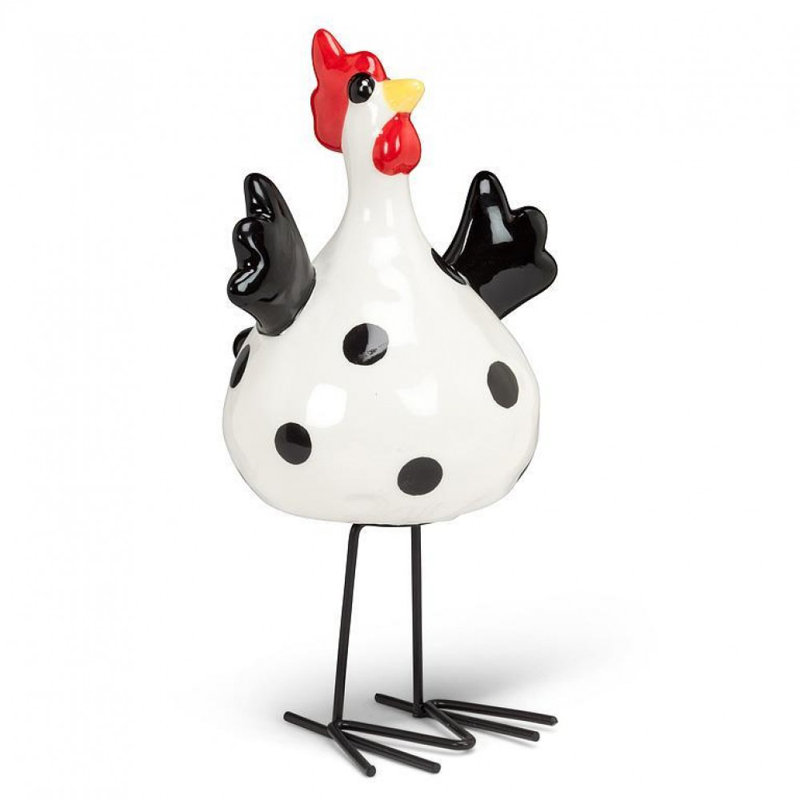 Figurine de poulet, H 8 po x l 4 po x P 4 po