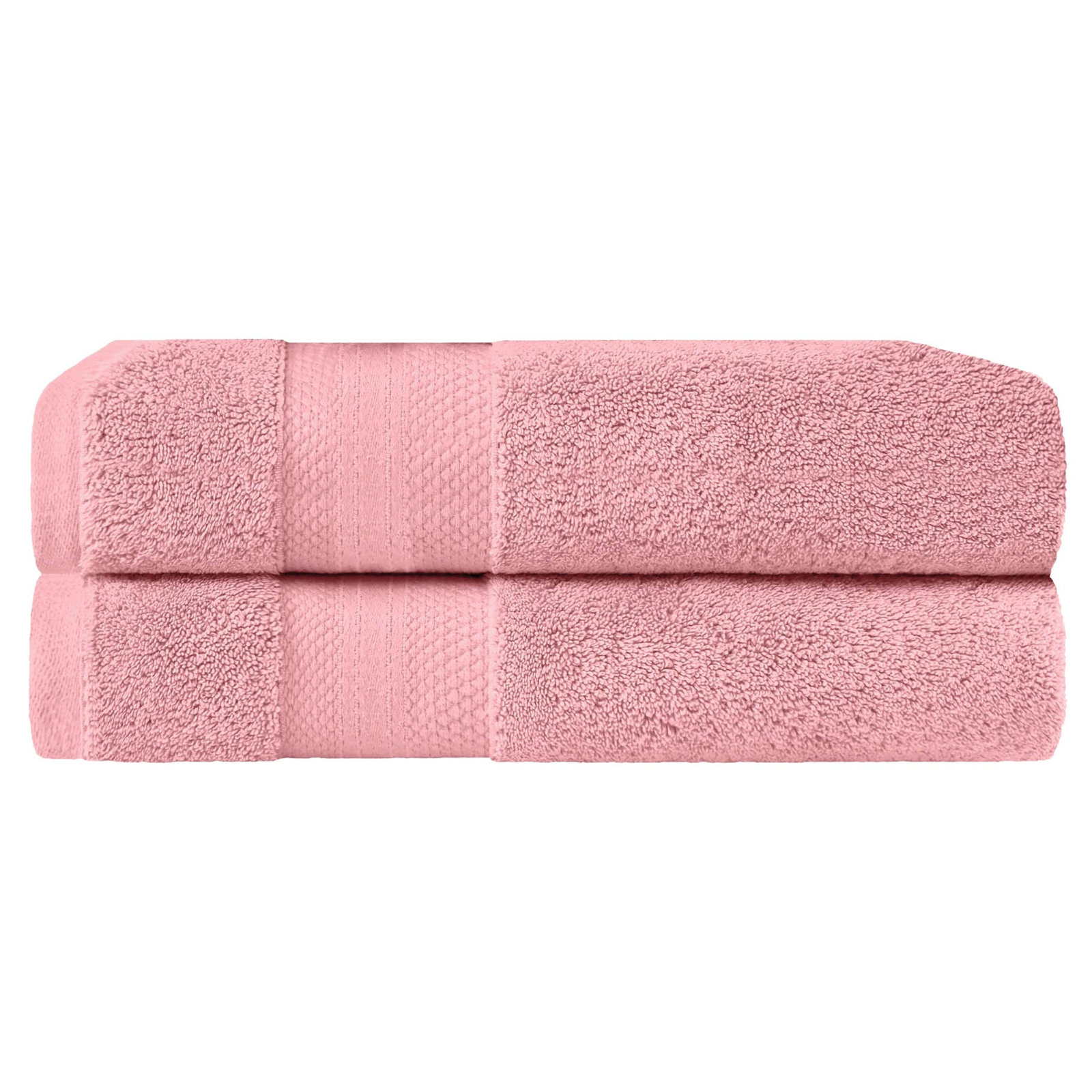 Finnian Turkish Cotton Bath Towel, Coral Pink, Bath Sheets - 2 Pack