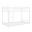 Lit superposé simple au-dessus d'un lit simple en métal / métal robuste robuste / réduction du bruit / barrière de sécurité / aucun sommier tapissier requis, blanc-120073578