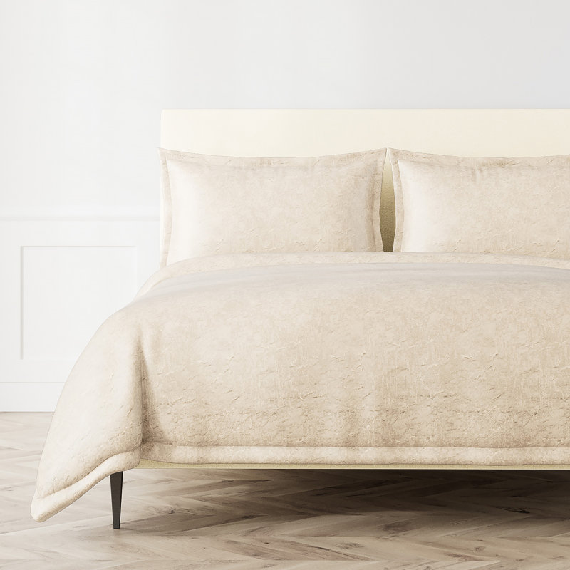 Allure Duvet Cover Set, Ecru, Queen Duvet Cover + 2 Shams