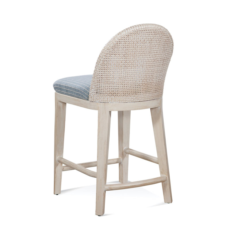 Tabouret de comptoir rembourré Tabor, Blue Buffalo Check; 0120-61, Océan