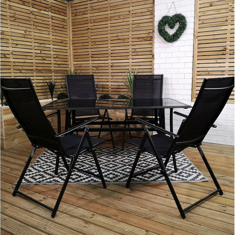Cedrice 4 - Person Patio Dining Set with Rectangular Table