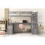 Lit mezzanine simple avec 7 tiroirs, 2 tablettes et bureau - Gris-1236787274