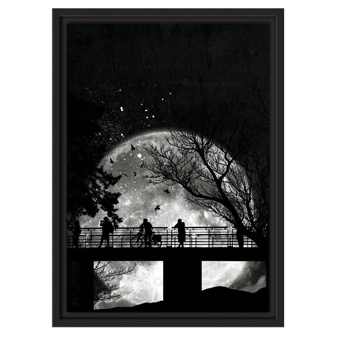 Gerahmtes Poster Moon So Close Black