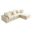 Canapé modulaire en L en velours côtelé de style nuage, canapé 4 places avec pour le salon, tissu beige et blanc, siège stable en éponge haute densité surdimensionné, couleurs, résistance à la compression 33D-1911627056