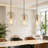 2 Pack Gold Pendant Light Globe Glass 9 Inch Adjustable Kitchen Island