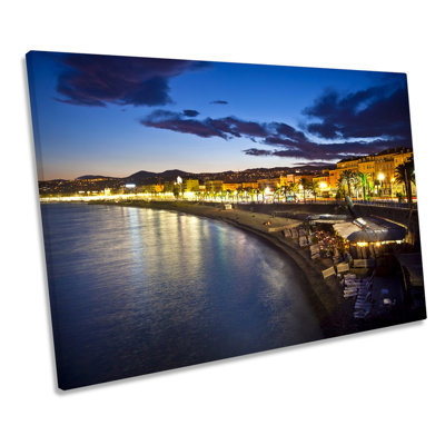 Nice France Skyline Beach - Wrapped Canvas Print