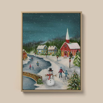 «Winter Village I» par Marilyn Dunlap - Impression sur toile