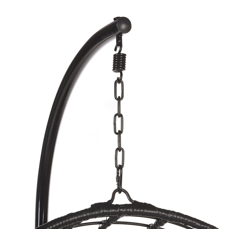 Angela Swing Chair with Stand, Black, Dark Grey