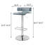 Tabouret contemporain gris avec pivotement sur 360 ° et structure en métal réglable avec support argenté polyvalent