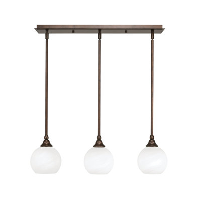3 Light Stem Hung Linear Pendalier