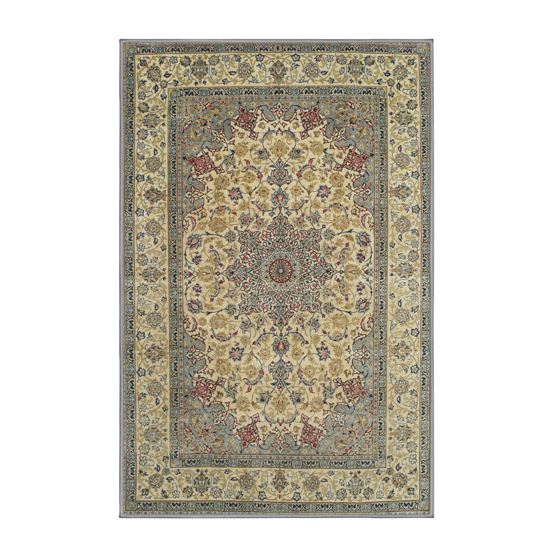 Tapis traditionnel gris / noir / pêche Dandor, Rectangle 2 pi x 4 pi