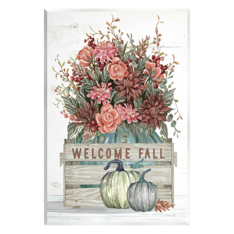 Welcome Welcome Seasonal Blooms at-150, H 15 po x l 10 po x P 0,5 po, Plaque murale