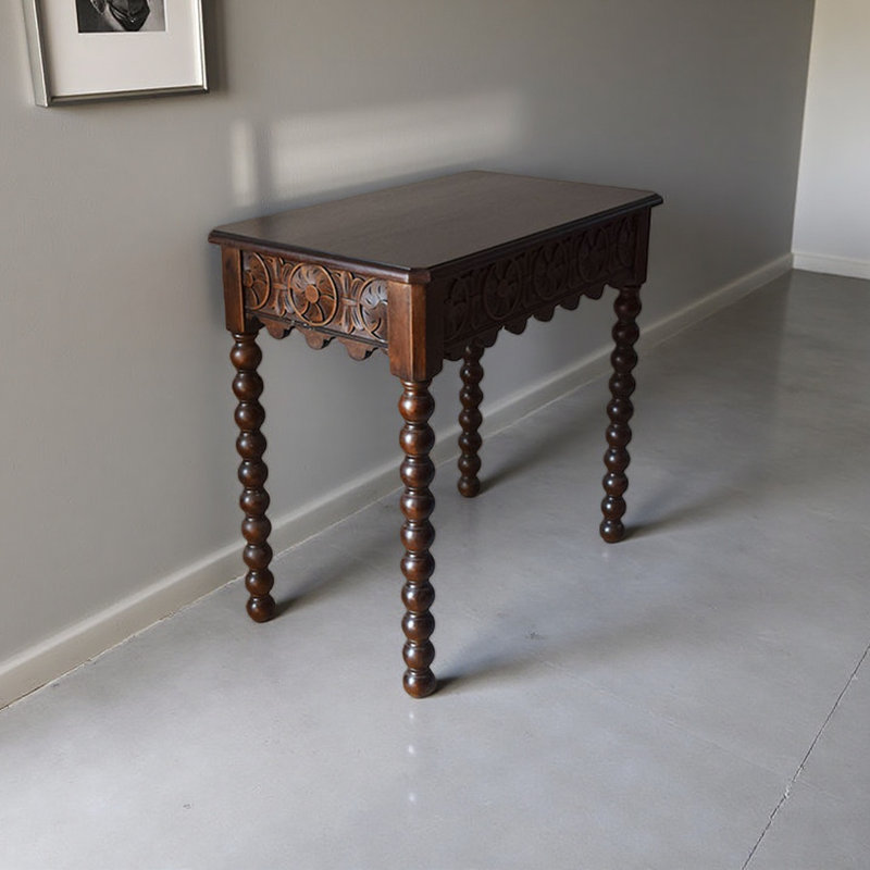 Un bureau en teck à texture unie, H 29,52 po x l 35,43 po x P 18,11 po