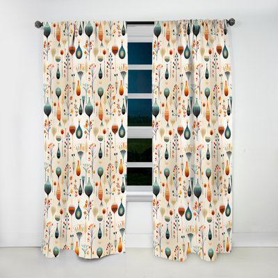 Scandinavian Midcentury Delight I - Mid-Century Velvet Curtain - Room Darkening - 1 Panel