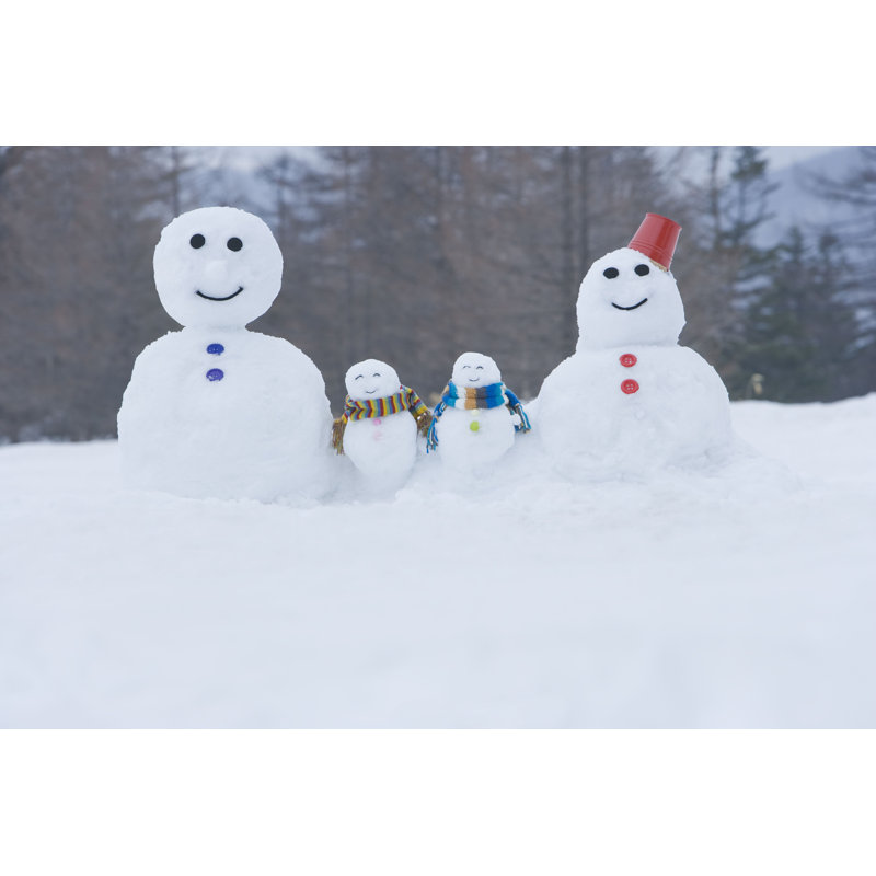 Snowman Family - Photographie sur toile tendue, H 32 po x l 48 po