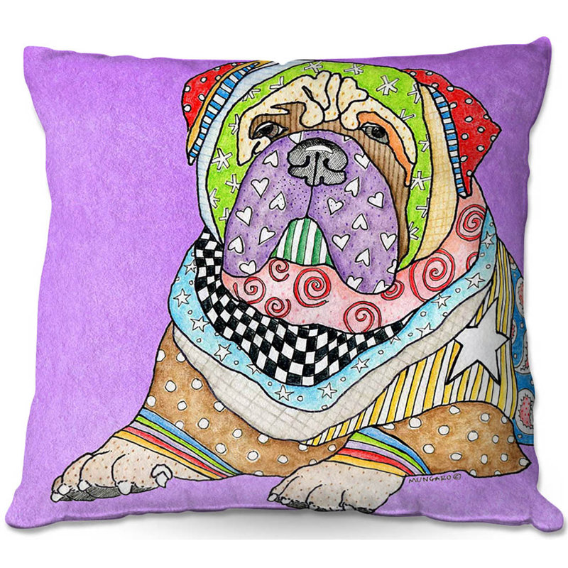  Coussin Couch Bull Mastiff, 18 po x 18 po, Rouge
