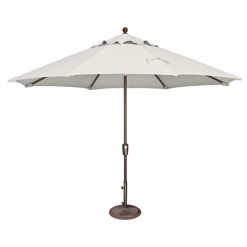 Parasol de marché 11 pi Sheridan Abitha, Bronze, Sunbrella® blanc