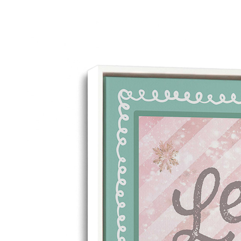 «Let It Snow Canning Jar» par Nicole DeCamp, reproduction d'art, L 30 x H 40, Toile avec cadre, Blanc